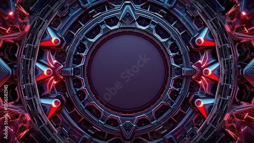 Wallpaper Mural Intricate geometric patterns formed by intertwining shapes in a futuristic 3D abstract background, shapes, abstract Torontodigital.ca