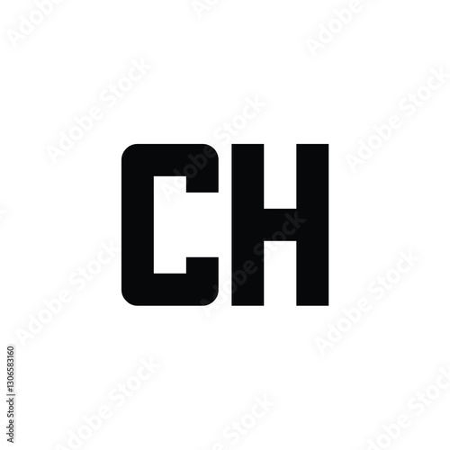 CH monogram logo design letter text name symbol monochrome logotype alphabet character simple logo