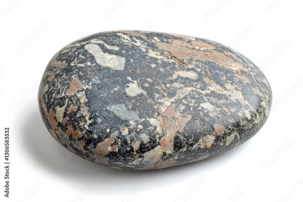 Smooth River Rock on White Background. Smooth River Rock on White Background.