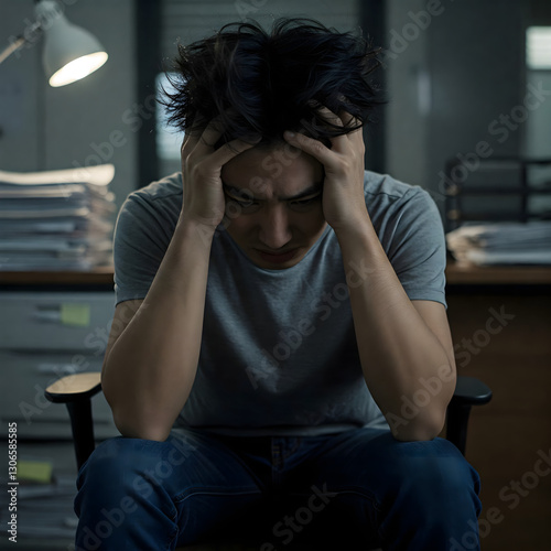 depressed young man