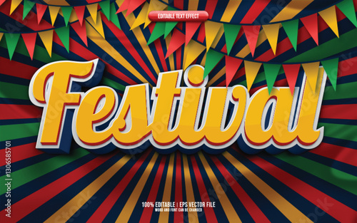 Festival 3D editable text effect