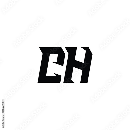 CH monogram logo design letter text name symbol monochrome logotype alphabet character simple logo