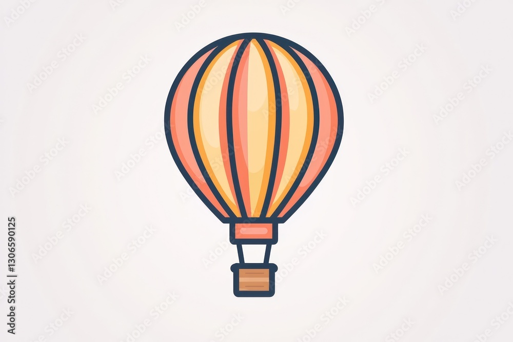 Naklejka premium Elegantly designed 3D glyph icon of a hot air balloon, perfect for travel visuals.