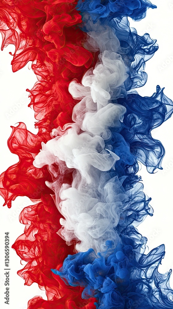 Red, white, blue ink swirls, abstract background, patriotic design, website graphics Red, white, blue ink swirls, abstract background, patriotic design, website graphics
