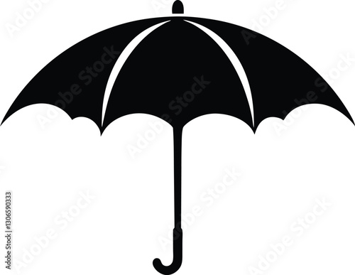 Umbrella Icon silhouette Illustration Design, Umbrella and rain drops. Umbrella and rain drops sign