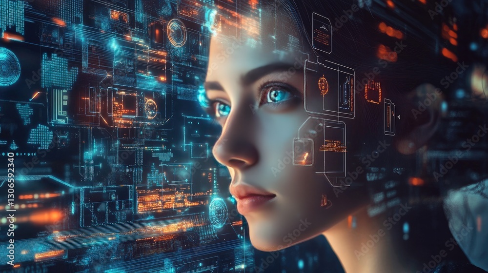 An elegant composition of a CPU surrounded by technical drawings and diagrams An elegant composition of a CPU surrounded by technical drawings and diagrams