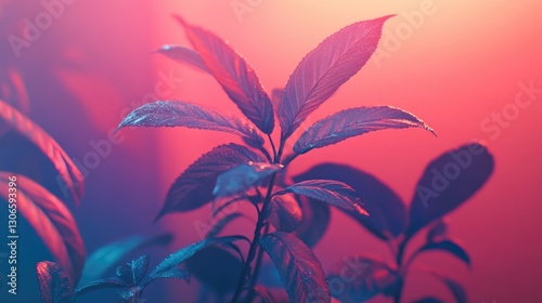 An artistic composition of a zed plant with contrasting background colors
