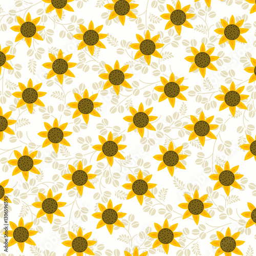 Golden Sunflowers: A Vibrant Floral Pattern