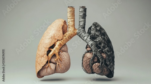 A healthy pair of lungs vs. smoker s lungs comparison,