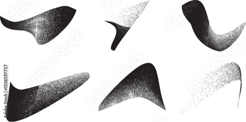 Sprayed black shapes composition .Graffiti art design . Noise textured shapes . Spray effect .Grunge texture .Art design forms.Distressed element .Rough roller paint shapes .Vector
