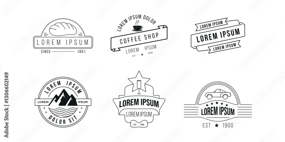 Obraz premium Elegant set of Retro Badge Logo, Vintage Badge Logo, Set of Badges in Vintage in Different Style