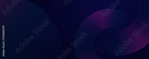 A technology Abstract circles in lines patern background, digital artwork showcases concentric rings with neon-style lighting, symbolizing innovation.
