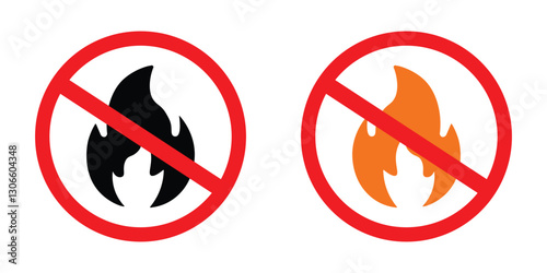no fire icon vector. no fire warning sign. no flame icon. no flammable materials icon. no fire icon for mobile app, ui, logo, presentation and website. vector illustration on transparent background
