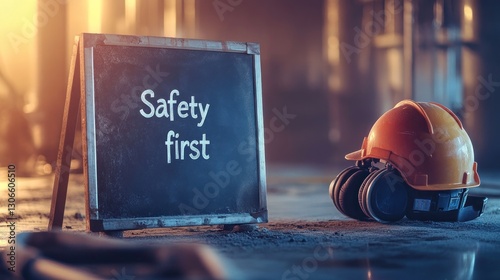 Construction Site Safety First Sign.
