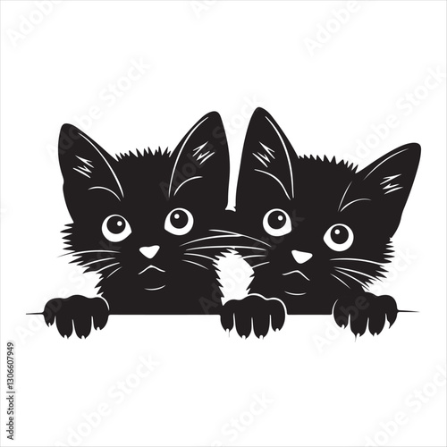 Spying cats and black cats peeking from corners.