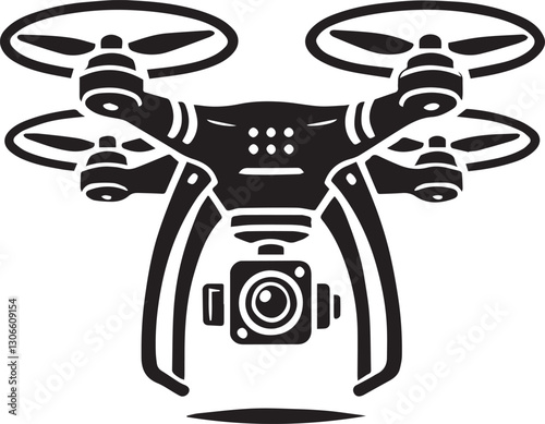 black Drone silhouette vector, Drone vector illustration, Drone logo vector, Drone silhouette vector isolated on white background