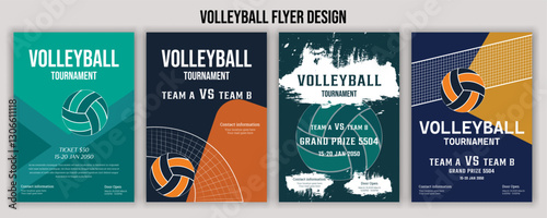 Volleyball Tournament Flyer Template  Championship Sports Event Poster Design Editable EPS for Game Night and Athletic Club Promotion  Perfect for Stock Market Uploads and Easy Customization.