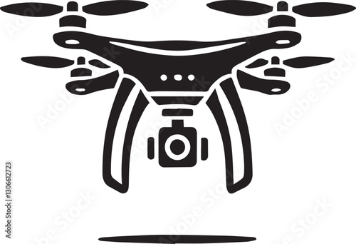 black Drone silhouette vector, Drone vector illustration, Drone logo vector, Drone silhouette vector isolated on white background