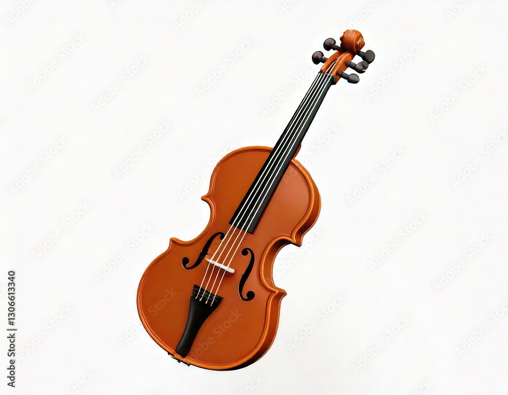Fototapeta premium Elegant Violin: A Polished, 3D Rendered Musical Instrument