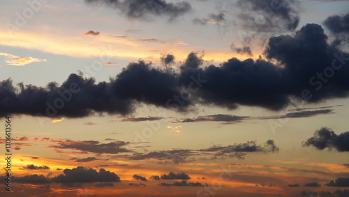 The beautiful and cloudy sky sunset view before the typhoon coming in summer