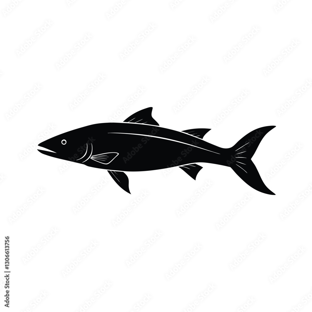 Fototapeta premium Mahi-Mahi Silhouette Vector Art | Black Mahi-Mahi Fish Illustration Design