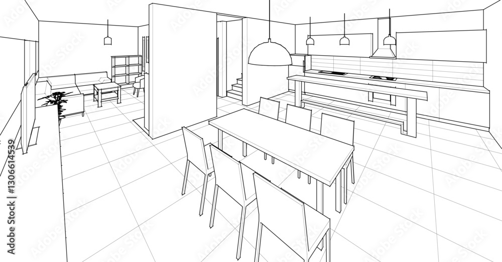 residential architecture interior 3d rendering residential architecture interior 3d rendering