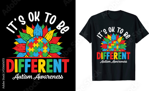 Autism Awareness Sunflower T-Shirt  Support Neurodiversity with Style
