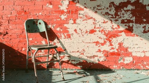 A pair of professional axillary crutches is positioned near a red brick wall, with copy space available
