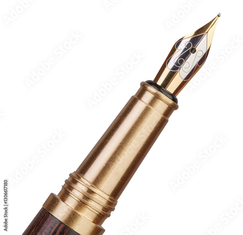 Fotografi Stylish wood and gold fountain pen