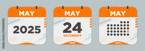 Modern Calendar icon. May. 2025 24 day. The concept of waiting for an important date. Day calendar with date May 24. Cheklist day calendar. Vector illustration