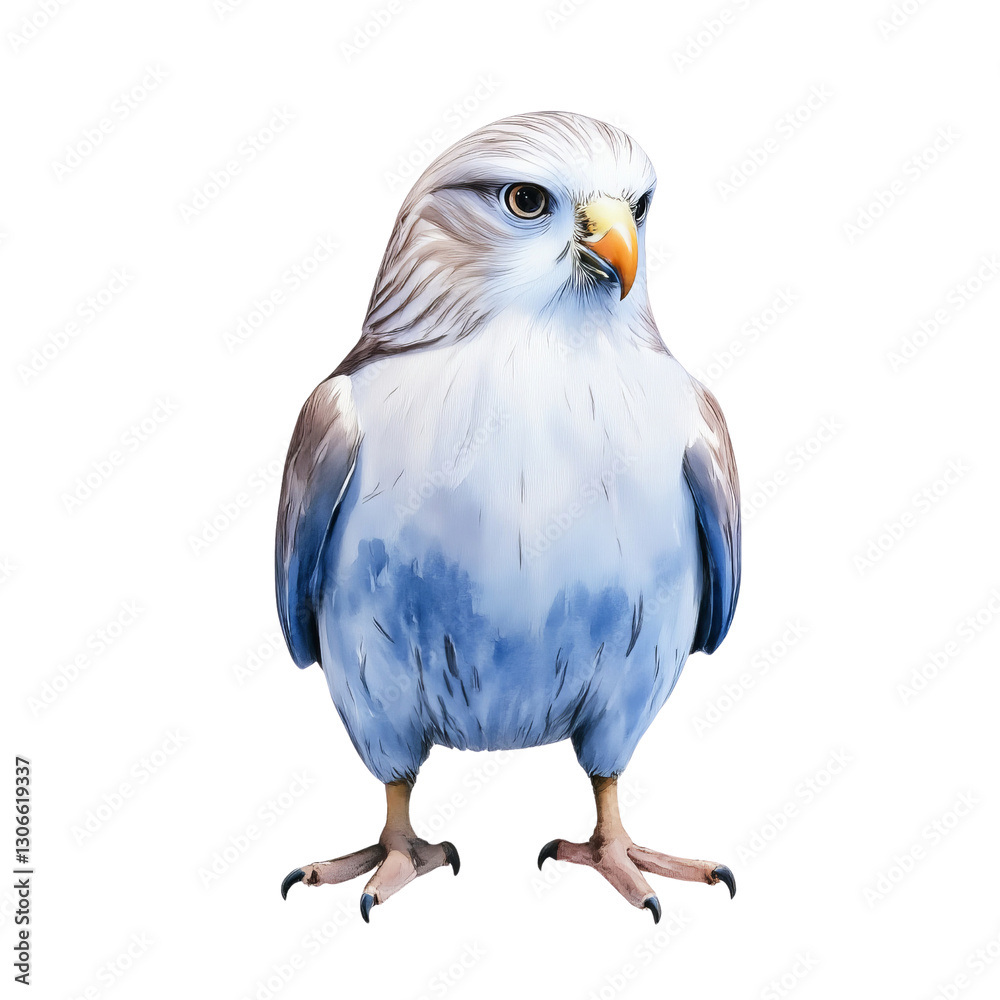 Fototapeta premium Blue Bird of Prey Standing Alert in Natural Habitat