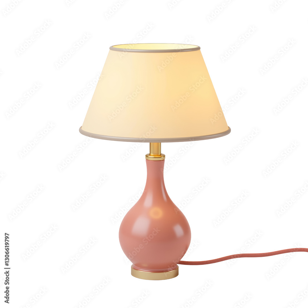 Fototapeta premium Blush Pink Ceramic Table Lamp Enhancing Modern Decor
