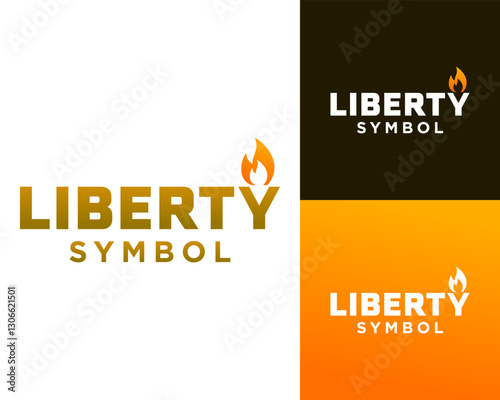 Wordmark design about liberty torch.

