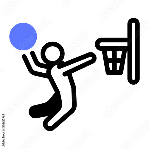 This Dunk icon is suitable for Basketball, Sport Event, etc