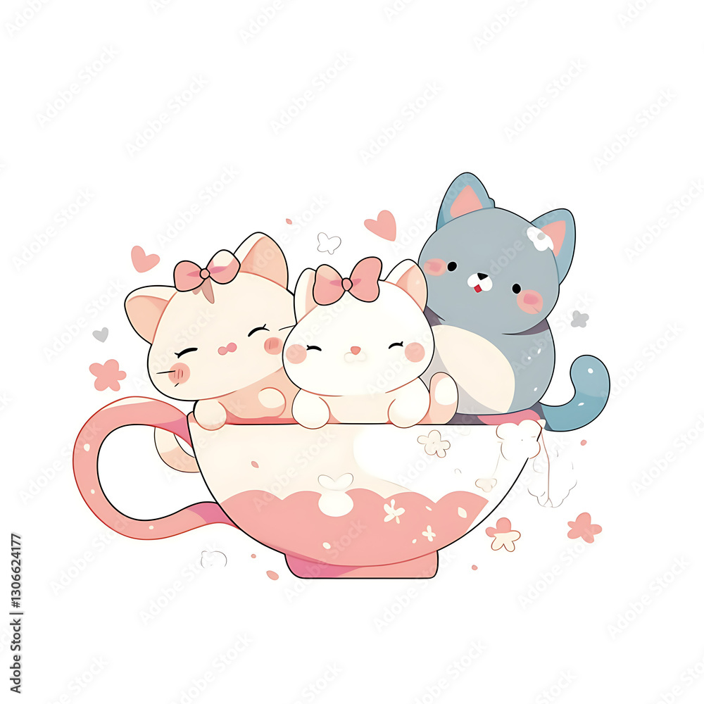 Playful and whimsical cat illustrations in vibrant and minimalist designs Playful and whimsical cat illustrations in vibrant and minimalist designs