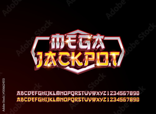 golden silver mega jackpot text effect in asian japanese font style