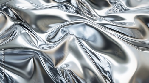 Silver metallic liquid ripples background abstract design photo