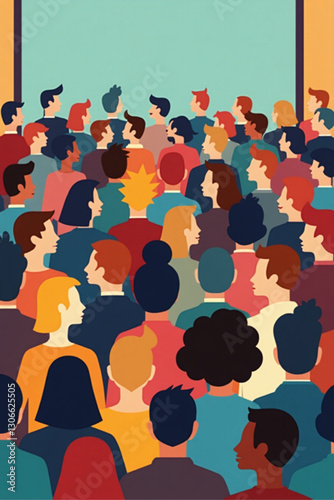 Diverse Community Forum: Vector Illustration of People Sharing Opinions, Debating, and Discussing Ideas in a Public Gathering, Promoting Collaboration and Open Dialogue