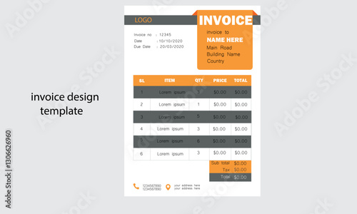 corporate minimal business invoice design template 
