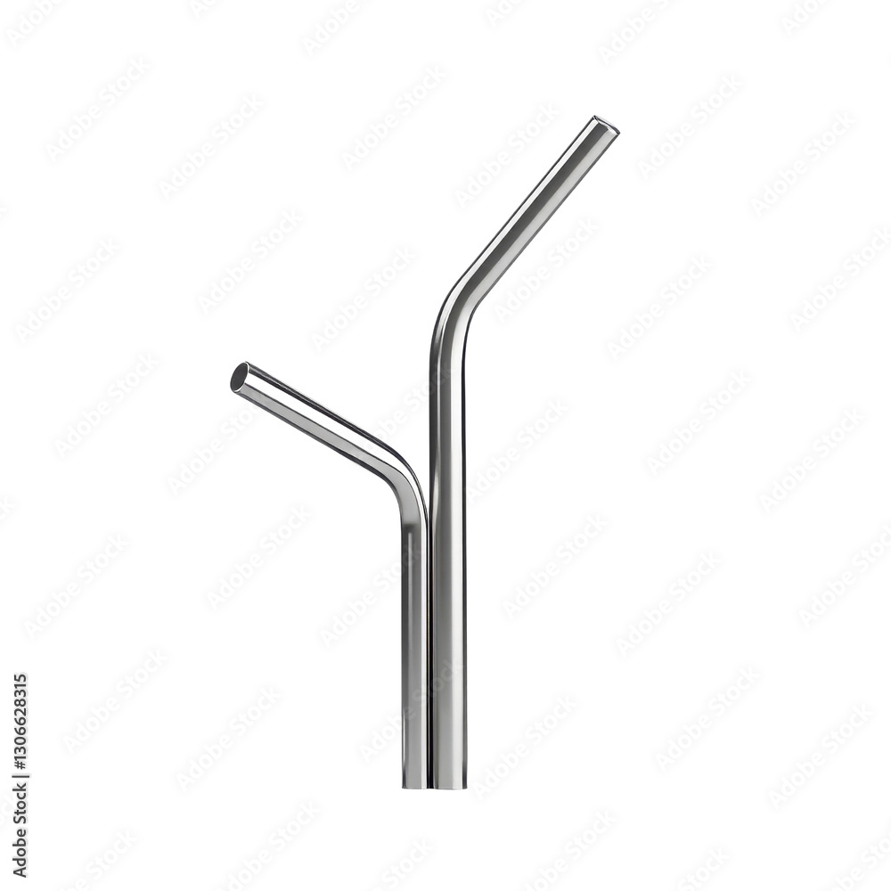 Chrome Y-Shaped Metal Object Standing Upright Chrome Y-Shaped Metal Object Standing Upright