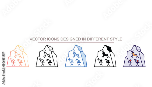 Cave Painting icon design with white background stock illustration