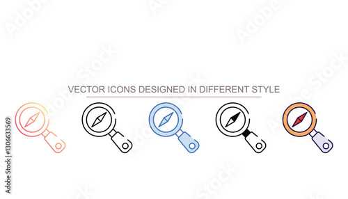 Discover icon design with white background stock illustration