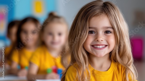 Children engage in creative play with colorful educational blocks and puzzles in a preschool environment
