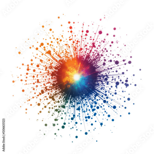 Colorful Explosive Data Flow Radiating from Central Core