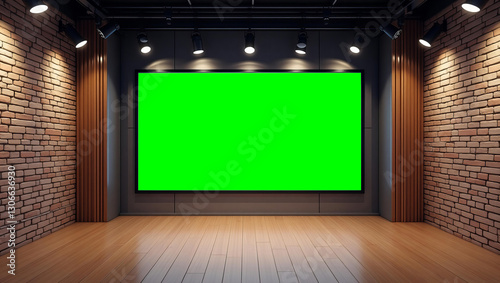 News Studio, Backdrop For TV Shows .TV On Wall.3D Virtual News Studio Background, 3d illustration