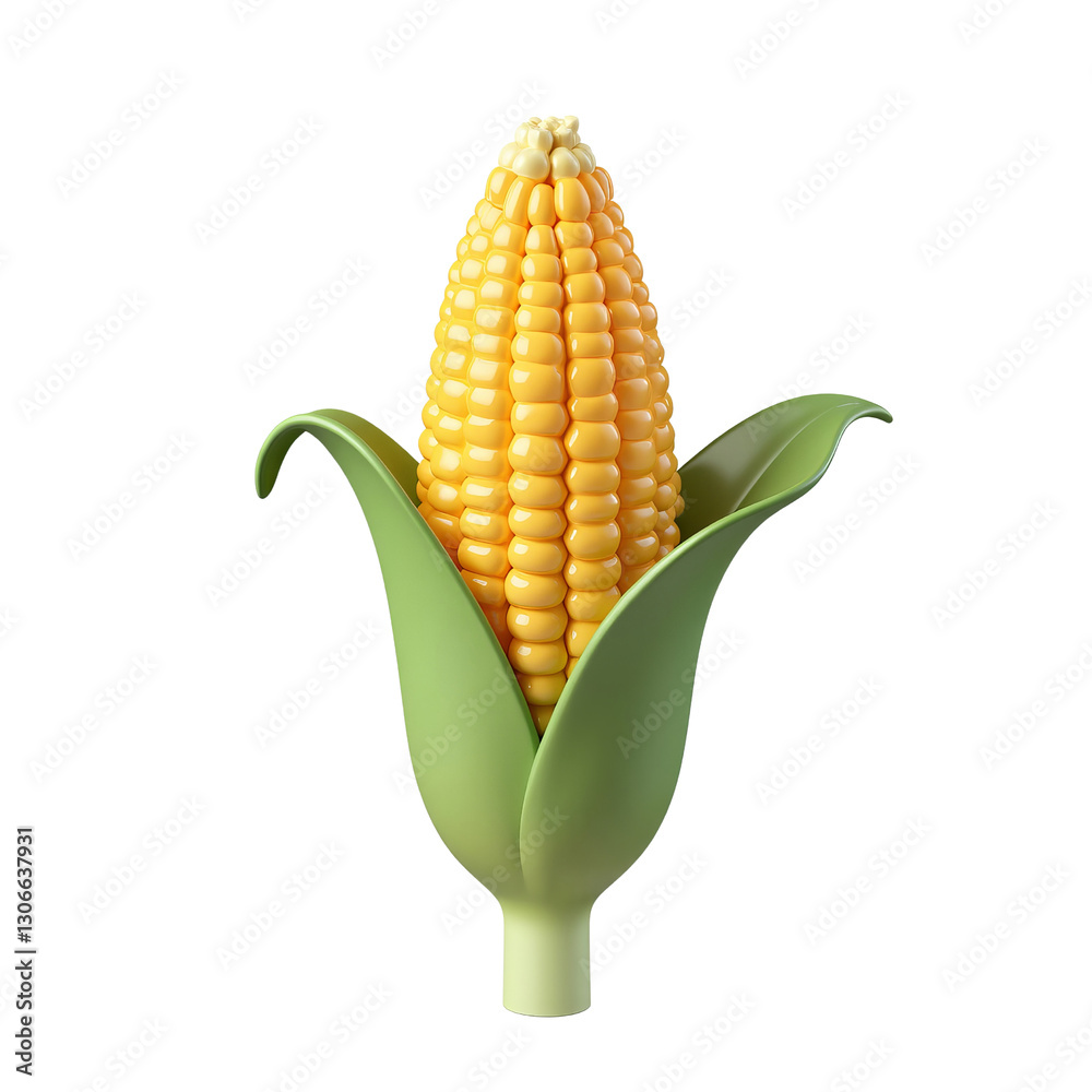 Obraz premium Corn Kernels Displayed with Open Green Husks