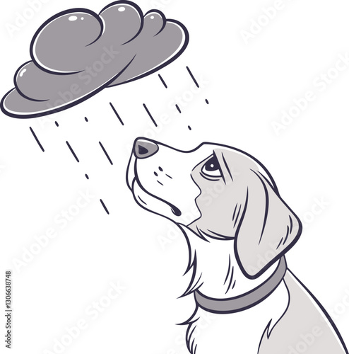 Dog looking at clouds