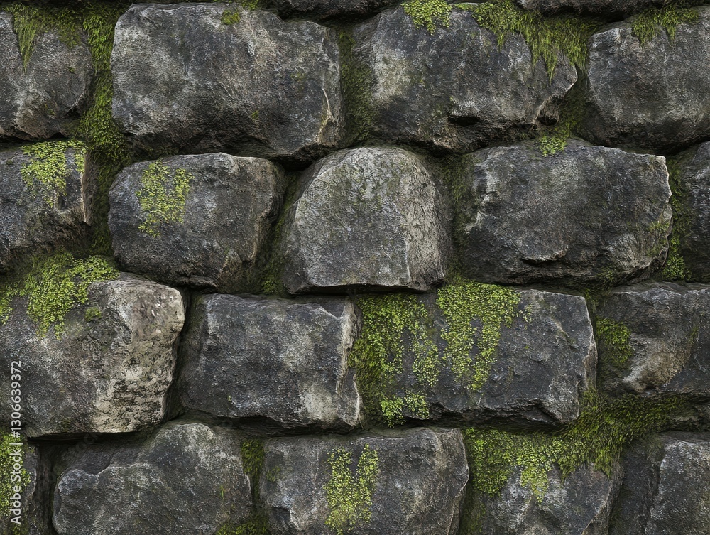 Close-up of weathered stone covered in lush moss Close-up of weathered stone covered in lush moss