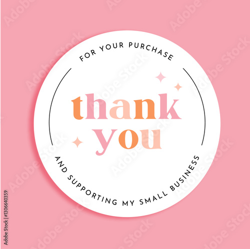 Vector thank you sticker template business packaging packaging sticker	