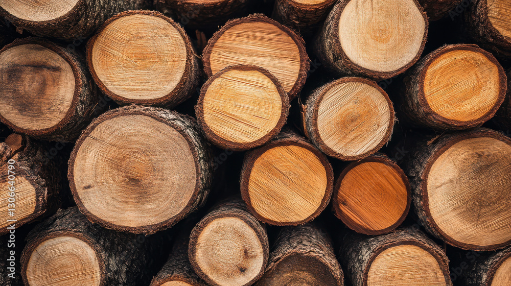 A close-up view of stacked logs, showcasing their natural textures and colors. A close-up view of stacked logs, showcasing their natural textures and colors.